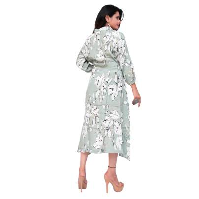 Leaf Print Smocked Kurti