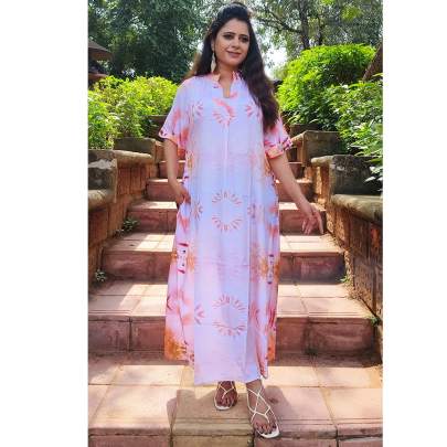 Light Pink Crepe Silk Pocket Dress