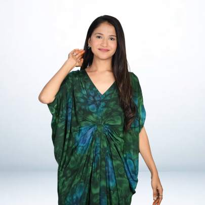 Long Rain Drop Printed Long Kaftan Caftan