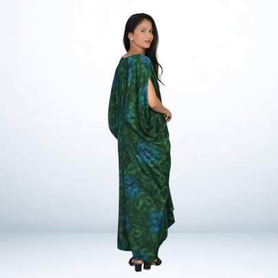 Long Rain Drop Printed Long Kaftan Caftan