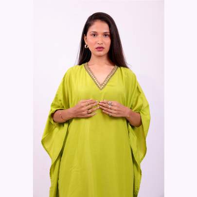 Mirror worked short kaftan Cord set