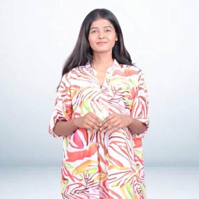 Multicolor Abstract Printed Long Kaftan for Women