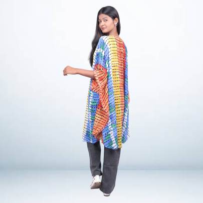 Multicolor Georgette Printed Short Kaftan