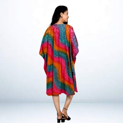 Multicolor hand spray printed Short kaftan caftan