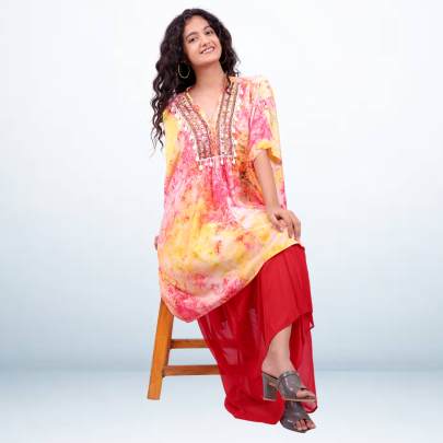 Multicolor Hand Tie dye Emblished Cord Sets