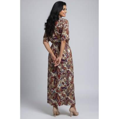 Multicolor Paisley Printed Long Dress