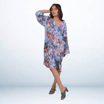 Multicolor Printed Short Kurta Tunic