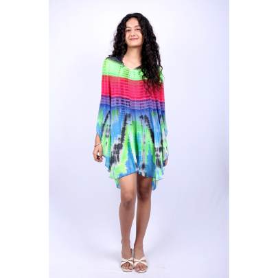 Multicolor Printed Short Tunic Kaftan 