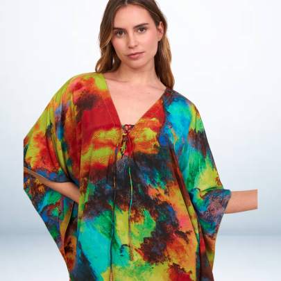 Multicolor Tie Dye Kaftan Tunic