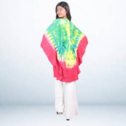 Multicolor Tie-Dye Short Kaftan for Women