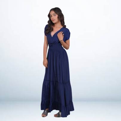 Navy Blue Long Maxi Tube Dress