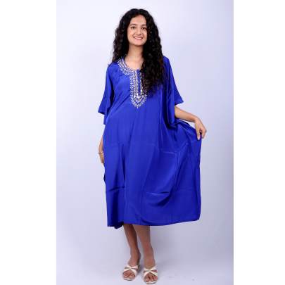 Navy Luxe Beaded Kaftan 