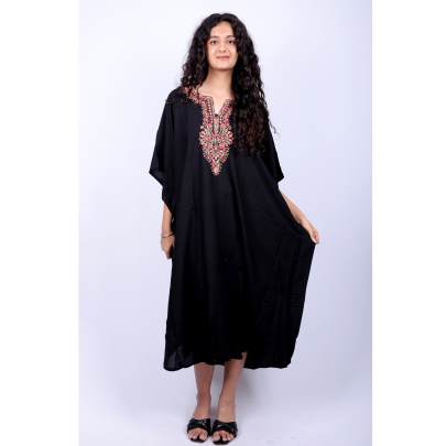 Noir Luxe Embroidered Kaftan 