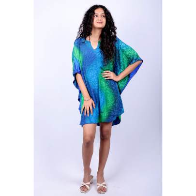 Ocean Ripple Tie Dye Kaftan Tunic