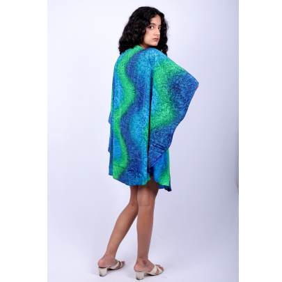 Ocean Ripple Tie Dye Kaftan Tunic