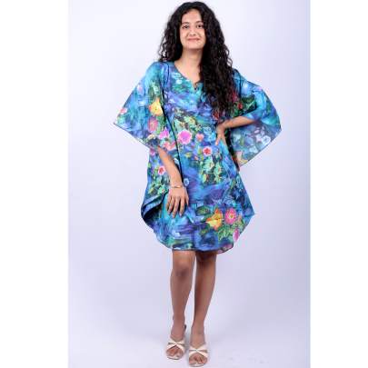 Ocean Tropical Print Kaftan Tunic
