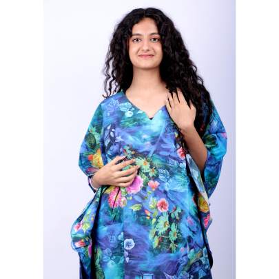 Ocean Tropical Print Kaftan Tunic