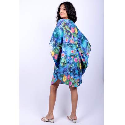 Ocean Tropical Print Kaftan Tunic