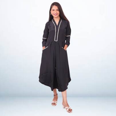 One Piece A line Dress with Pockets