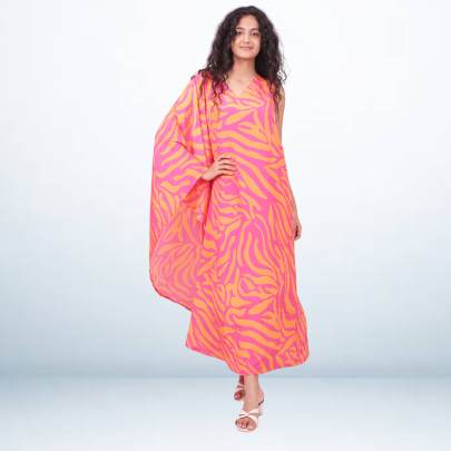 One Shoulder Animal Print Dress