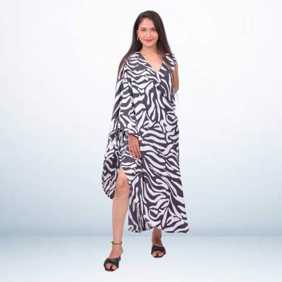 One Shoulder Animal Print Dress