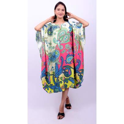 Paisley Print Multicolored Kaftan 