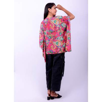 Paisley Print Short Kaftan Top