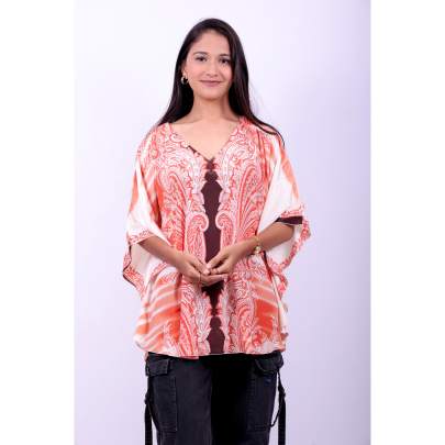 Paisley Print Short Kaftan Tunic