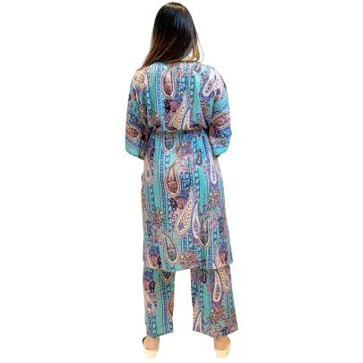 Paisley Print Summer Kaftan Pant Co ord set