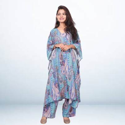 Paisley Printed Kaftan Pant Cord set
