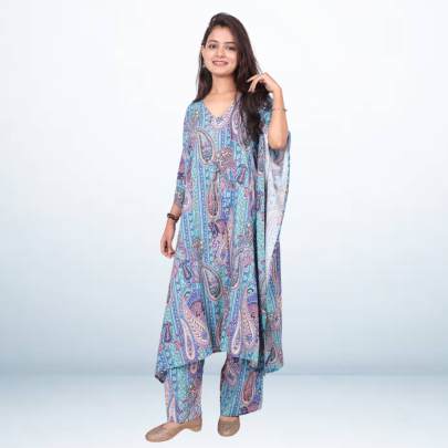 Paisley Printed Kaftan Pant Cord set