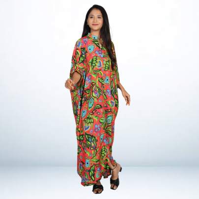 Paisley Printed Long Kaftan Caftan