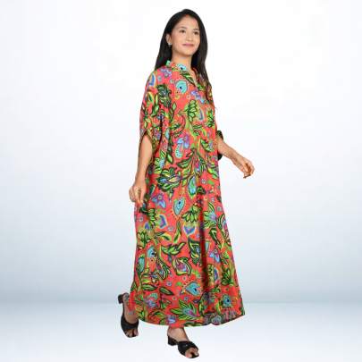 Paisley Printed Long Kaftan Caftan