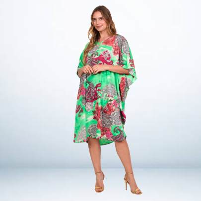 Paisley Printed Short beach kaftan