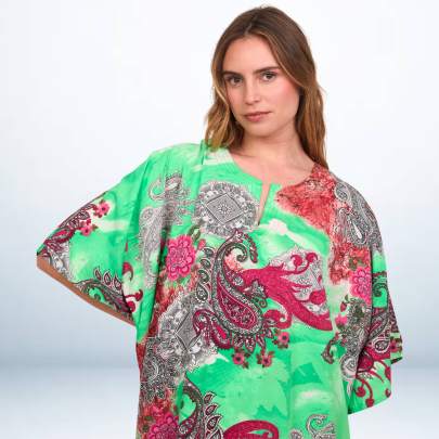 Paisley Printed Short beach kaftan