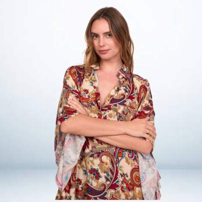 Paisley Super soft Fabric Short Kaftan tunic