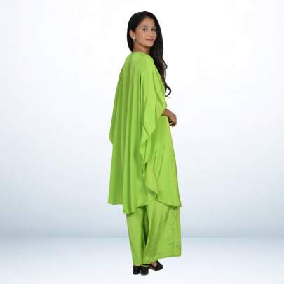 Parrot Green Embroidered Kaftan Pant