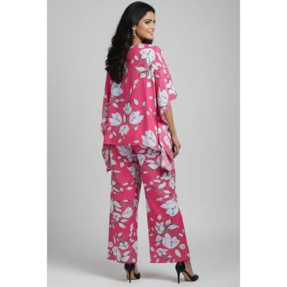 Pink Floral Printed Kaftan Co-ord Set