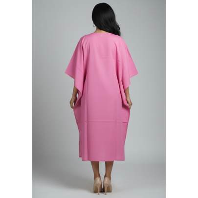 Pink Floral Printed Long Kaftan for Women