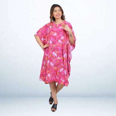 Pink Splash Printed Kaftan 