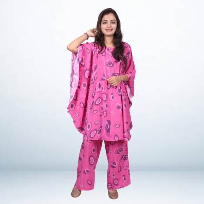 Polka Dot Printed Kaftan Pant Cord-Set