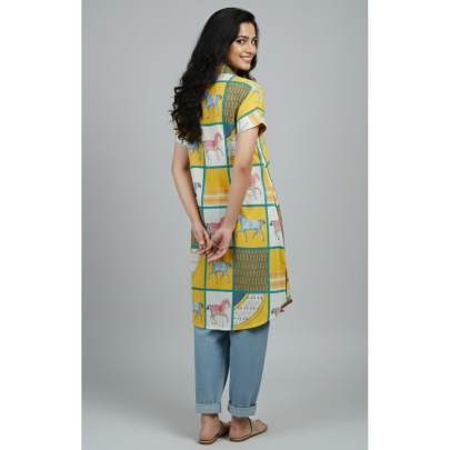 Printed Straight Kurta Style Top Dress for 40-42