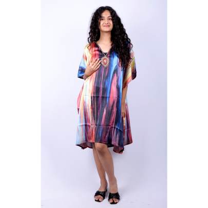 Radiant Brushstroke Short Kaftan 