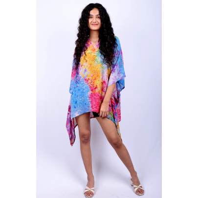 Rainbow Crystal Tie Dye Kaftan Tunic