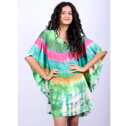 Rainbow Spiral Tie Dye Kaftan Tunic