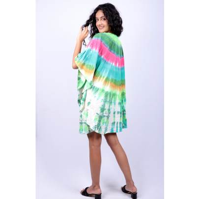 Rainbow Spiral Tie Dye Kaftan Tunic