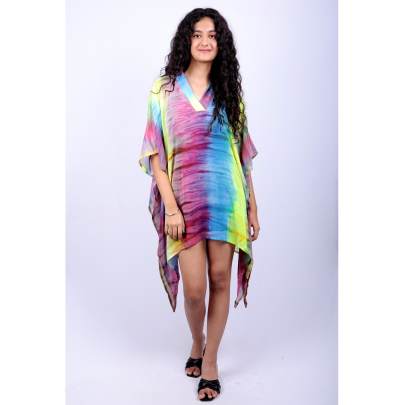 Rainbow Wave Tie Dye Kaftan Tunic