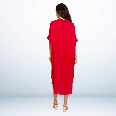 Rayon Long Collar Dress Kaftan