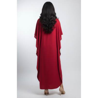 Rayon Long Red Maxi Kaftan for Women