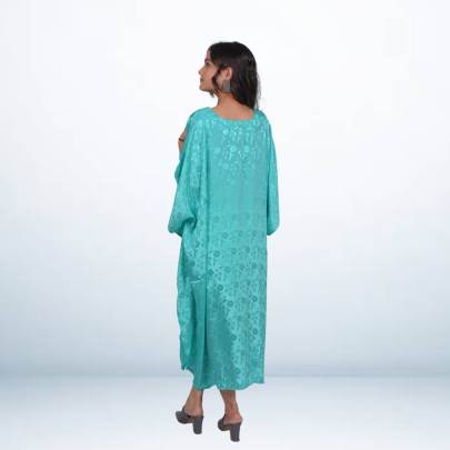 Sea Green jacquard tunic kaftan